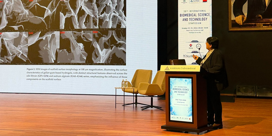 GAU faculty member presents biomaterials study at Istanbul symposium